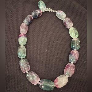 Large Fluorite Gemstone Necklace